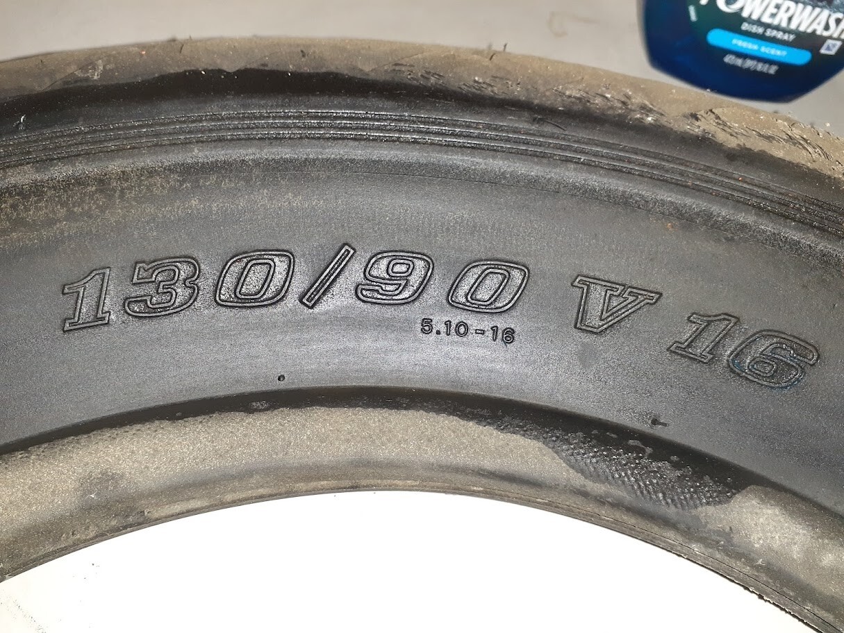 Vintage Dunlop 130/90 V16 K391s Raise White Letter Qualifier Rear Tire