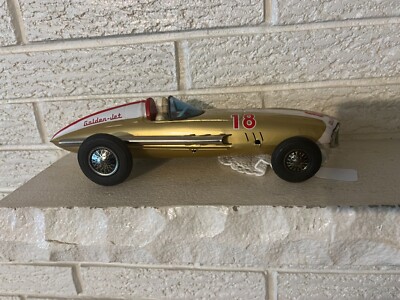 VINTAGE TIN GOLDEN-JET RACER CAR #18 BANDAI MADE IN JAPAN w VINTAGE TIN GOLDEN-JET RACER CAR #18 BANDAI MADE IN JAPAN w