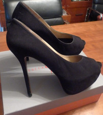 schwarze High Heels  👠 Plateau Pumps Damenschuhe von REBECA SANVER, Gr. 39