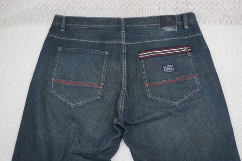 ENYCE Jeans Mens 42x34 Blue Denim Dark Wash Straight Leg Relaxed Fit Streetwear - Picture 7 of 10