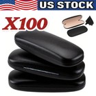 NEW Clam Shell Hard Eyeglasses PU Glasses Case Black w/Microfiber Cleaning Cloth