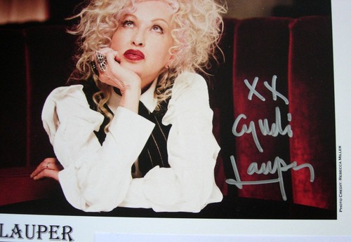 CYNDI LAUPER+SIGNED+QUALITY FRAMED+TIME AFTER TIME=100% GENUINE+FAST WORLD SHIP - Picture 2 of 8