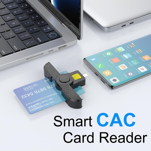 Foldable DOD Type C Common Access CAC Smart SIM Card/IC Bank Chip Card Reader h - Picture 4 of 6