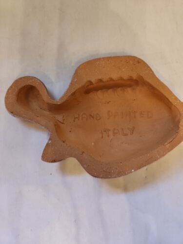 Hand Painted In Italy Redware Pottery Wall Hanging Fish Purple Beach House Decor - Picture 3 of 6