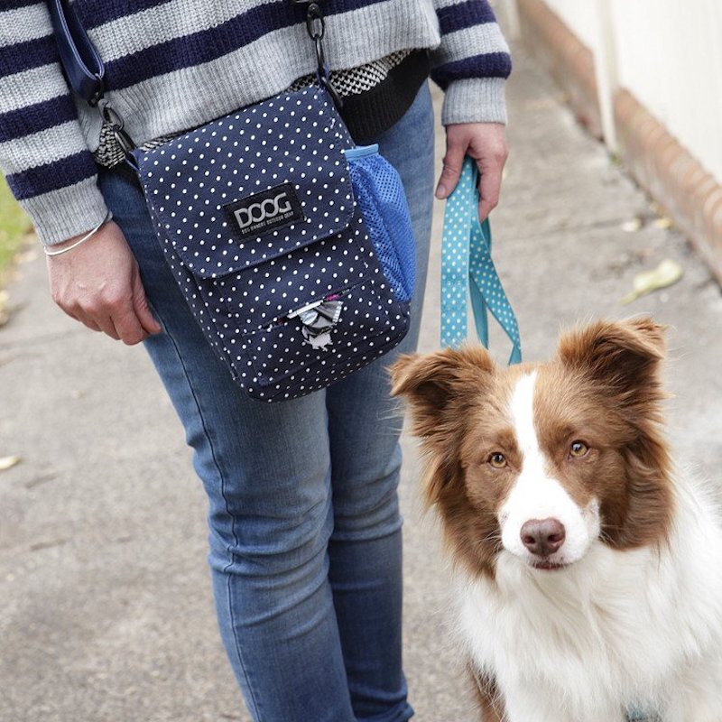 Borsa a spalla DOOG Stella Navy a pois per cani foto 3