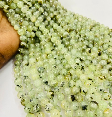Natural Prehnite Beads 15” Strand – Smooth Round Loose Gemstone For Craft - Picture 11 of 11