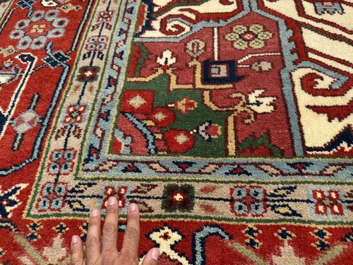 10x14 BLUE HERIZ RUG HANDMADE ORIENTAL handwoven geometric colorful navy new big - Picture 16 of 22
