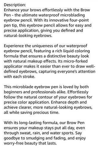 Mking Pretty 4-tip Precision Liquid Eye Brow Contouring Pen 5ml #2 Dark Brown - Picture 16 of 17