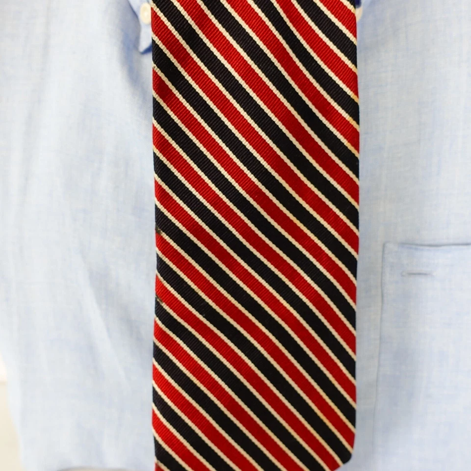 BERT PULITZER Corbata Cuello Para Hombres Rayas Seda Tejido Sólido Traje Vestido Rojo Negro Moderno Foto 2 de 4