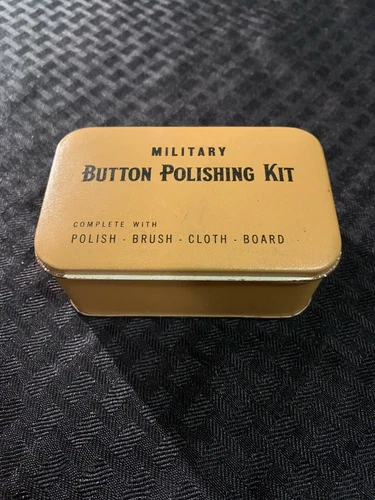 Vintage Empty MILITARY BUTTON POLISHING KIT Metal  box WWII  WW2 EUC