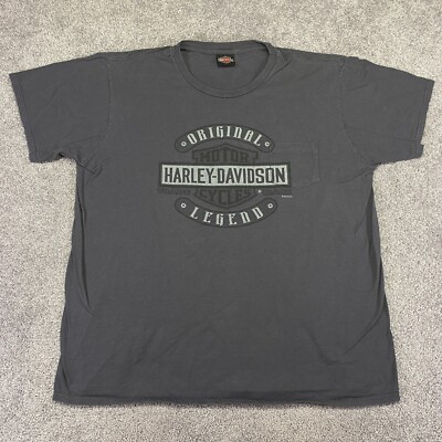 Harley Davidson Shirt Men's 2XL Gray Motorcycle Biker T Shirt Natchez Trace