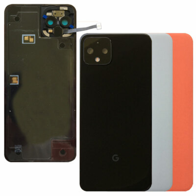 Orig Rear Glass Battery Back Cover NFC Qi Camera Lens for Google Pixel 4 / 4 XL
