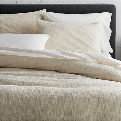 Crate Barrel Lindstrom Duvet Cover King Size Ivory Nice