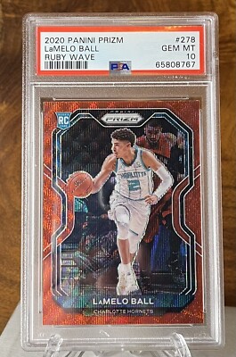 🔥LaMelo Ball 2020-21 Panini Prizm Basketball Red Wave RC #278 PSA