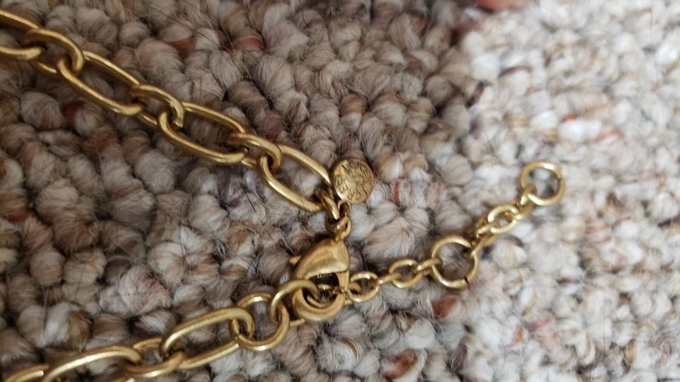 Pre-owned J. Crew Gold Tone Statement White Blue & Red Necklace Patriotic - Image 3 of 3