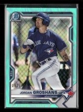 2021 Bowman #BCP-70 Jordan Groshans Chrome Prospects Aqua Refractor #/125
