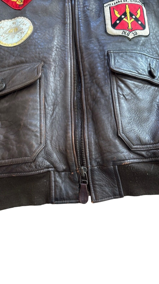 Avirex G-1 Leather Flight Jacket 1995 Shearling Collar & Flight