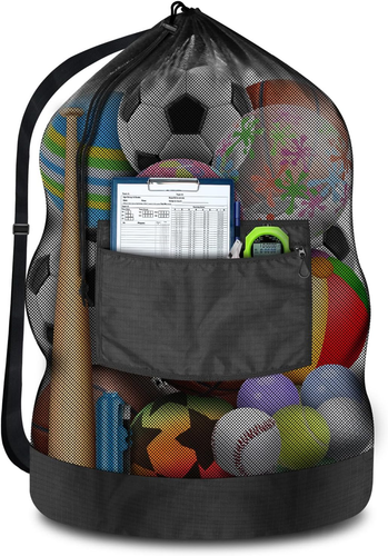 Heavy Duty Soccer Ball Net Bag(100L Extra Large Capacity 10-12Balls), Drawstring