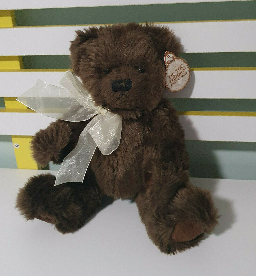 TIC TOC TEDDIES MUDCAKE BROWN TEDDY BEAR 30CM JOINTED Australia