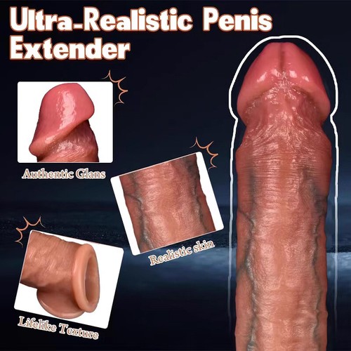 Condones reutilizables extensor de funda de pene manga de pene circunferencia-alargador-potenciador GRANDE - Imagen 6 de 12