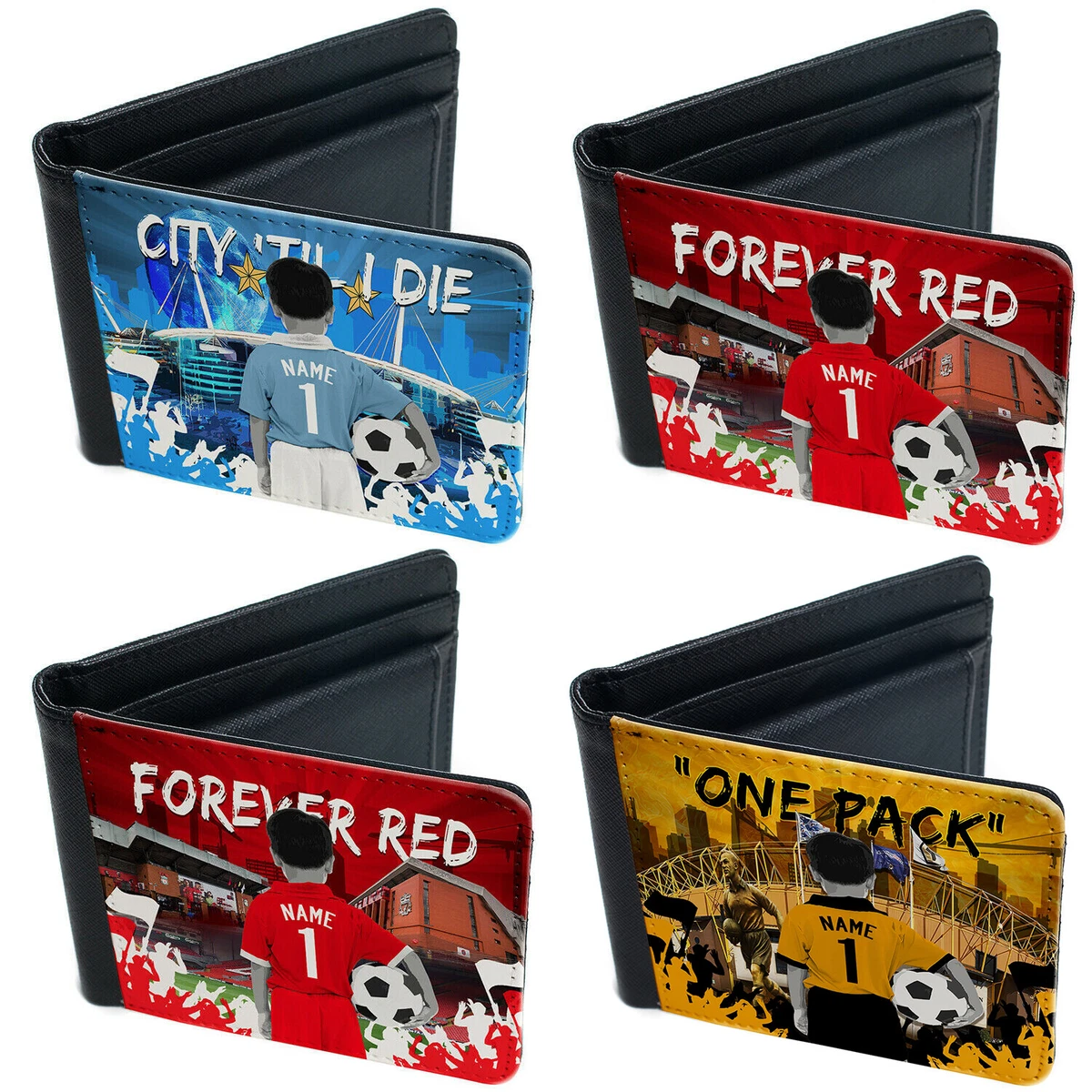 Football Wallet Coin Childrens Bi Fold Kids Boys Personalised Gift - All  Teams