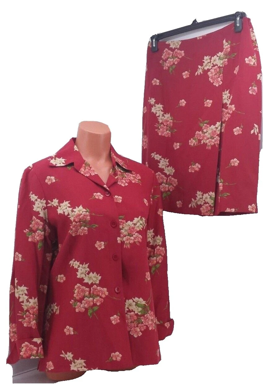 Trajes de Falda de LINO trajes Floral & Suit Separates para Mujeres