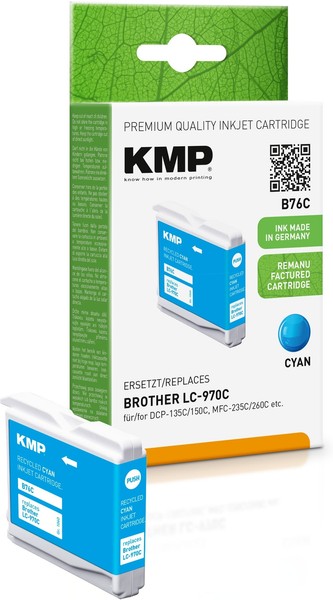 Kmp B76C Cyan Tintenpatrone Ersetzt Brother LC-970C-image