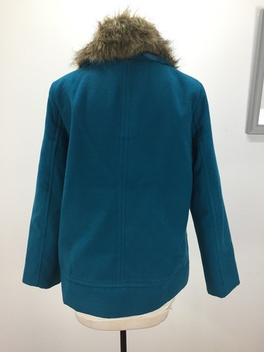 ROCKMANS SIZE 10 WOMENS TEAL LINED MELT COAT REMOVABLE FAUX FUR TRIM POCKETS NEW - Picture 7 of 11