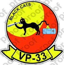 STICKER USN VP 33 BLACK CATS