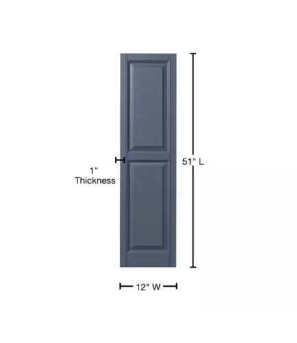 1 PAIR (2) Ply Gem 15 “ X 67 “ Raised Panel Polypropylene Shutters In #41 BLUE - Picture 2 of 8