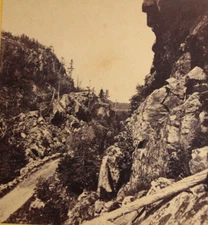 New Hampshire Stereoview Pulpit Rock White Mountain Notch NH NW Pease 1870s