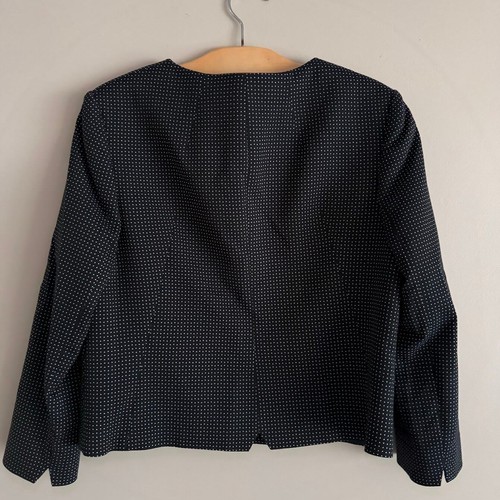 L.K. Bennett Polka Dot Navy Blue Blazer Jacket Size 8 - Picture 6 of 6