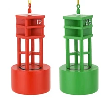 Tree Buddees Port Starboard Channel Markers Sailing Boating Christmas Ornament 