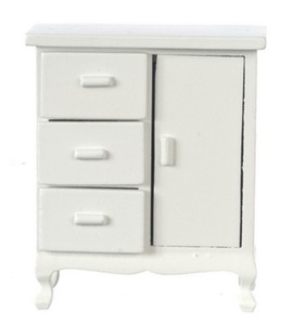 Dolls House White Baby Wardrobe Chest Queen Ann Nursery Bedroom