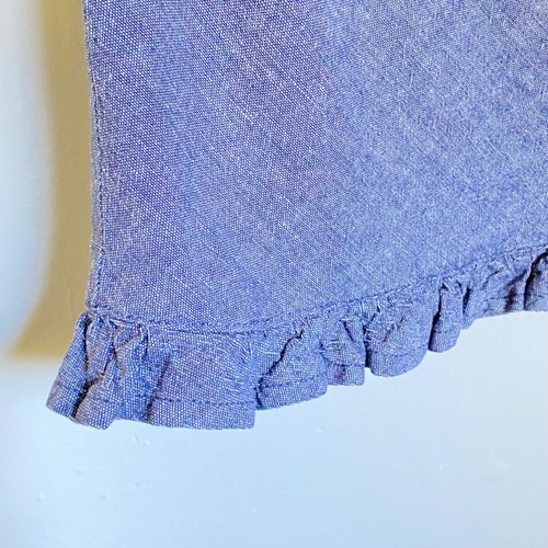 Ezibuy Capture Womens A Line Linen Blend Skirt Size 14 Blue Midi With Frill - Picture 4 of 9
