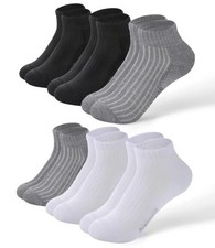 Womens Ankle Socks, Odor-Resistant Bamboo Low Cut Large Black 2,white 2,gray 2