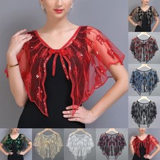 1920s Bolero Party Cape Mesh Retro Party Retro Sequin Shawl Embroidery Leaf Cape