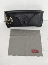 Vintage Ray Ban Black Eyeglass Sunglasses Case Snap Closure Luxottica