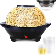 6 Quart Popcorn Machine, Stir Crazy Popcorn Popper Machine, Electric Hot Oil