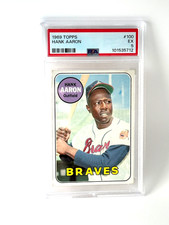 1969 Topps Hank Aaron #100 PSA 5 EX Milwaukee Braves HOF Vintage