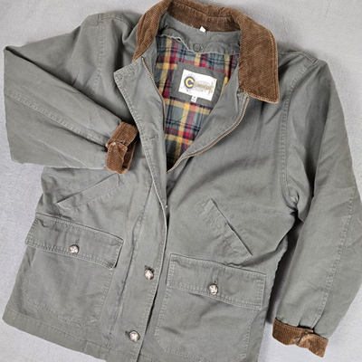 #ad Vintage Chore Jacket Mens Medium Green Full Zip Colebrook Co Barn Canvas 90s $39.99