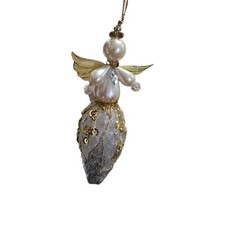 Crystal Like Beaded and Sequined Angel Ornament Christmas Decoration