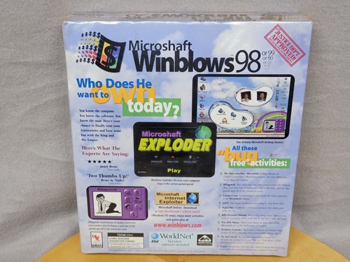 Microshaft Winblows 98 Eine nicht autorisierte No-Punchches-gezogene Parodie PC Software Siegel - Bild 2 von 8