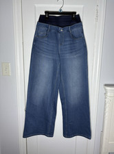 Halara Flex Denim Wide-Leg Jeans Blue Four-Way Stretch Lightweight Comfortable