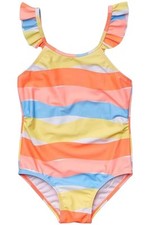 Snapper Rock Toddler's Girls Good Vibes Frill Strap Swimsuit Multi