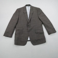 Banana Republic Jacket Mens 44R Gray Plaid Tweed Tailored Fit Blazer Dual Vent