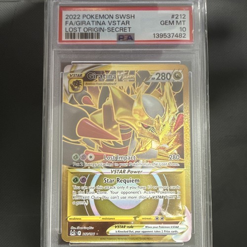 Pokémon TCG Giratina VSTAR 212/196 Secret Rare Lost Origin PSA 10