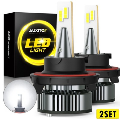 2Set AUXITO H13 9008 Bulb LED Low Headlight High Beam White 6500K Light Canbus C