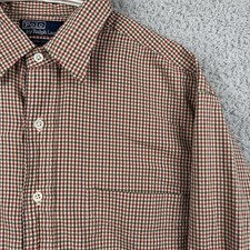 Vintage 90s Polo Ralph Lauren Check Button Up Shirt Cotton Men’s Size 16.5x33