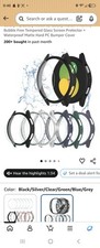 Smart Watch Waterproof Case w/ Screen Protector Cover - Black Silver Clear